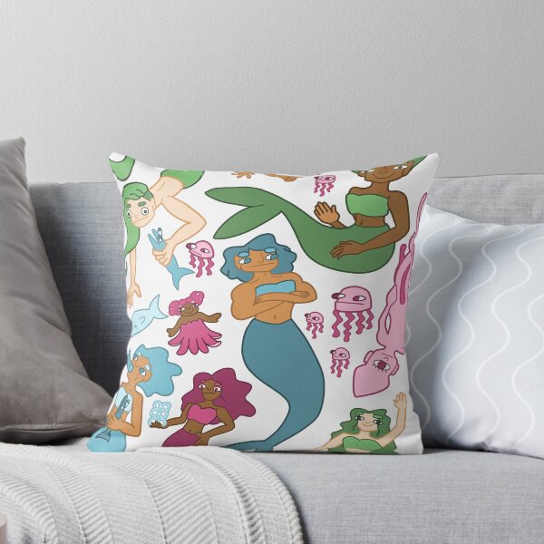 Item preview, "Lady Food" A Geometric Cartoon Mermaid Illustration designed and sold by Esjaybee.