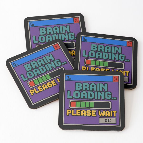 Item preview, Brain Loading… Please Wait – Retro Pixel Window Alert designed and sold by Mad Factory Designs.
