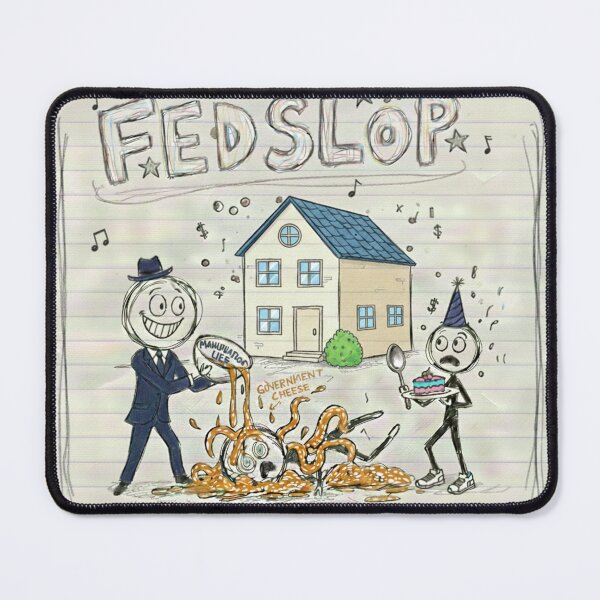 Item preview, Fedslop Satire: Government Cheese & Manipulation Doodle #1 - White edition designed and sold by Miss Cutie Designs.