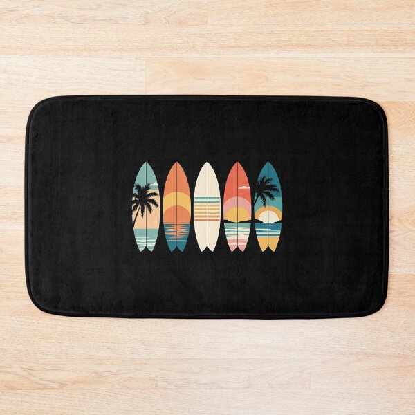 Item preview, Longboard Surfboards Retro Surfer Palm Tree Beach designed and sold by ProudForFunny.
