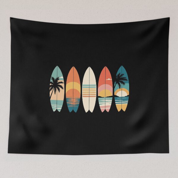 Item preview, Longboard Surfboards Retro Surfer Palm Tree Beach designed and sold by ProudForFunny.