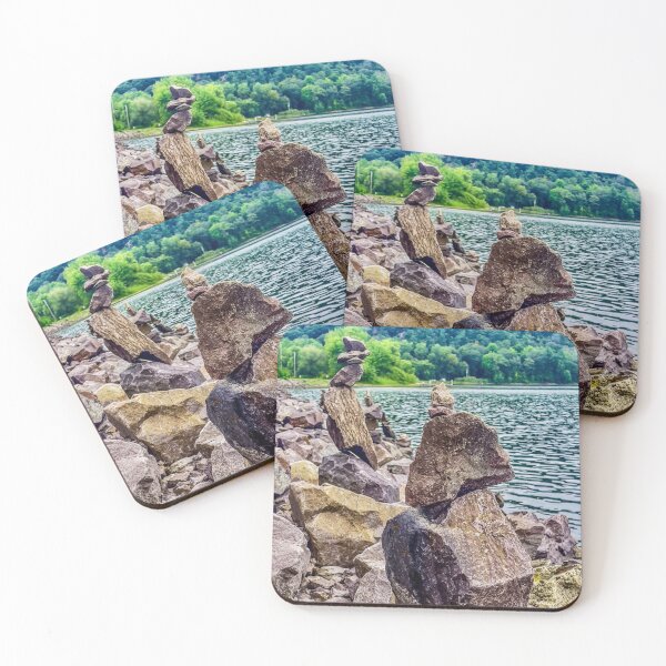 Item preview, Balanced Stones by the Water – Lakeside Nature Photography designed and sold by aadventures.