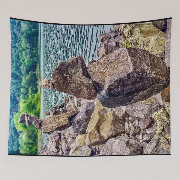 Item preview, Balanced Stones by the Water – Lakeside Nature Photography designed and sold by aadventures.