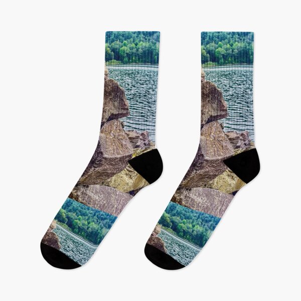 Item preview, Balanced Stones by the Water – Lakeside Nature Photography designed and sold by aadventures.