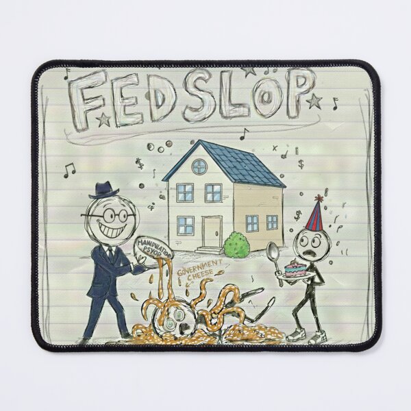 Item preview, Fedslop Satire: Government Cheese & Manipulation Doodle #2 - Psyop - White edition designed and sold by Miss Cutie Designs.