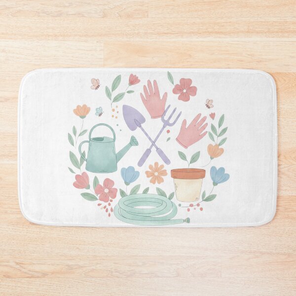 Item preview, Pastel Watercolor Gardening Tools Circle: Cottagecore Gardener Floral Composition designed and sold by VibranPalette.