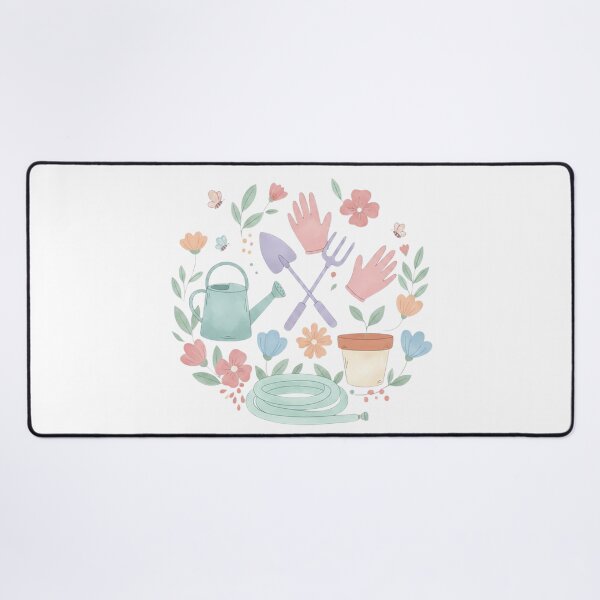 Item preview, Pastel Watercolor Gardening Tools Circle: Cottagecore Gardener Floral Composition designed and sold by VibranPalette.