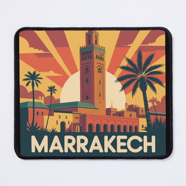 Item preview, Marrakesh Morocco poster Koutoubia Travel Vintage designed and sold by Alwaleed112.