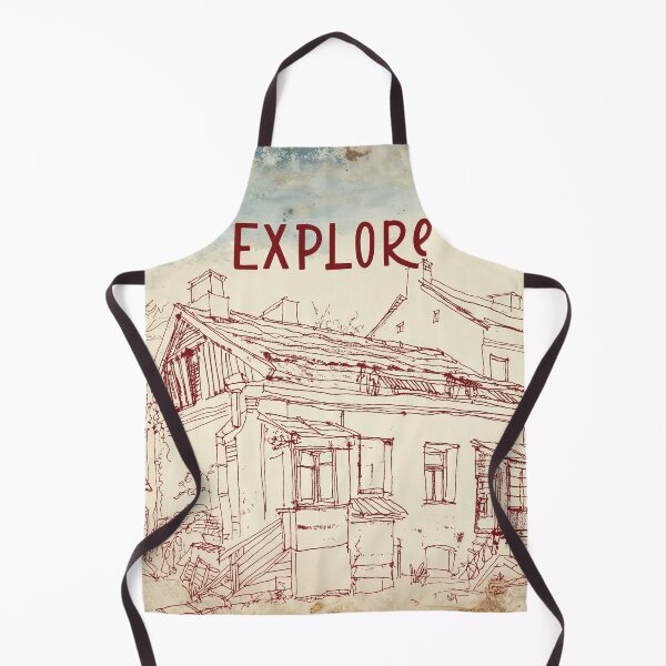 Item preview, Explore Vilnius, Lithuania lineart with antique background designed and sold by CHASAcreative.