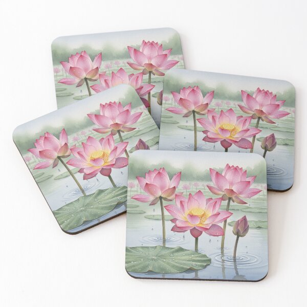 Item preview, Morning Dew Lotus Harmony – Serene Watercolor Pond Blossoms designed and sold by Oonward2021.