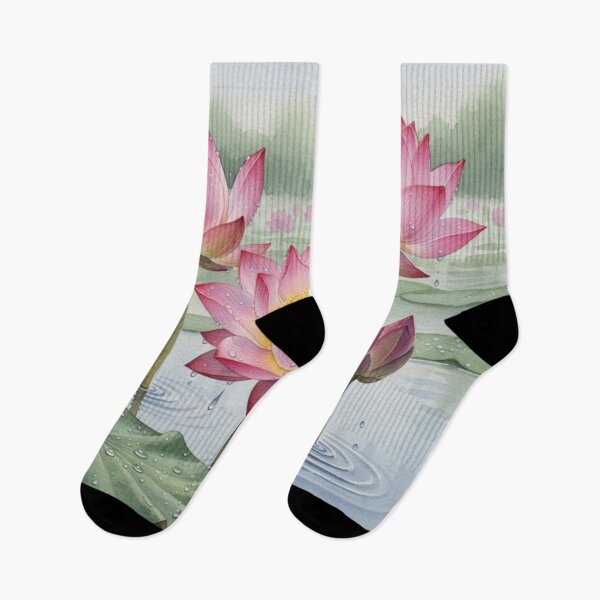 Item preview, Morning Dew Lotus Harmony – Serene Watercolor Pond Blossoms designed and sold by Oonward2021.
