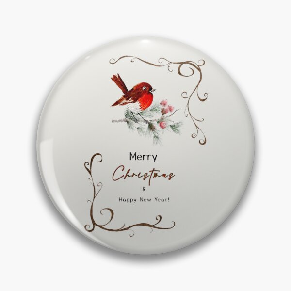 Item preview, Charming Christmas Robin & Berries. Festive Holiday Greeting Card Art designed and sold by WatercolourLily.