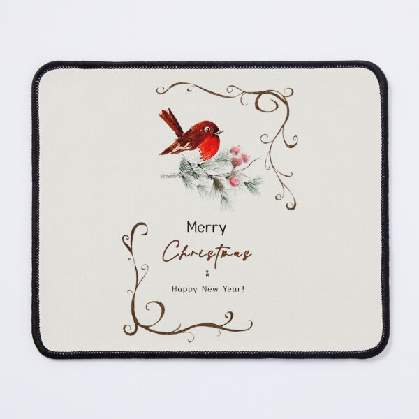 Item preview, Charming Christmas Robin & Berries. Festive Holiday Greeting Card Art designed and sold by WatercolourLily.