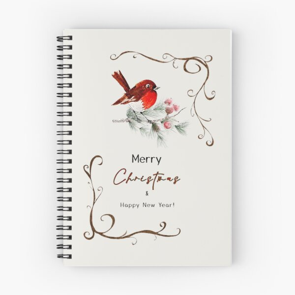 Item preview, Charming Christmas Robin & Berries. Festive Holiday Greeting Card Art designed and sold by WatercolourLily.