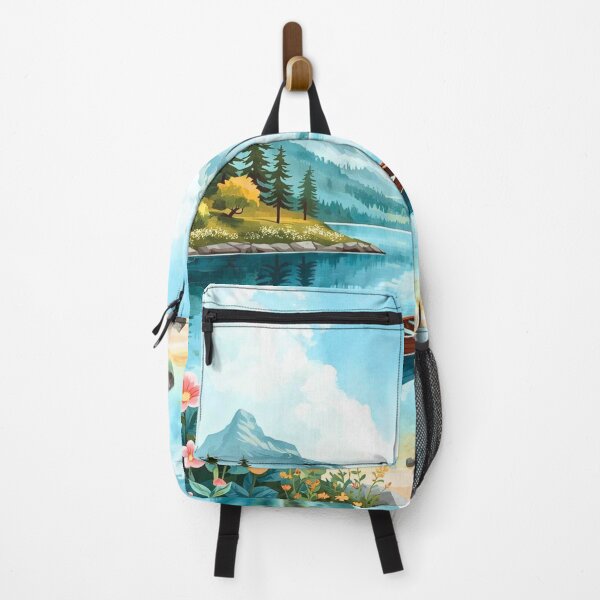 Item preview, Tranquil Mountain Lake Scene Art designed and sold by Modern-Tropical.