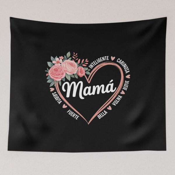 Item preview, Mamá Heart Flower Floral Spanish Mom Español Ella ES Madre designed and sold by Tatianamiobi.