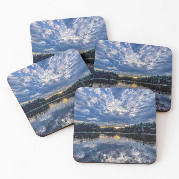 Item preview, Stormlit Sunset Over Mirror Lake – Dramatic Sky Photography designed and sold by aadventures.