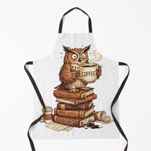 Aperçu de l'œuvre Chaotic Academia Caffeinated Owl & Books créée et vendue par StickyGuys.