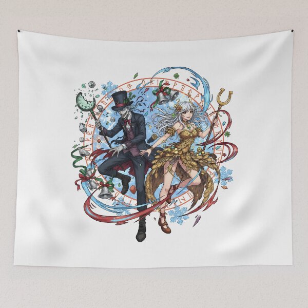 Item preview, zombie christmas Undead Unluck Holiday Anime Style Fantasy Art designed and sold by Uglyandcute.
