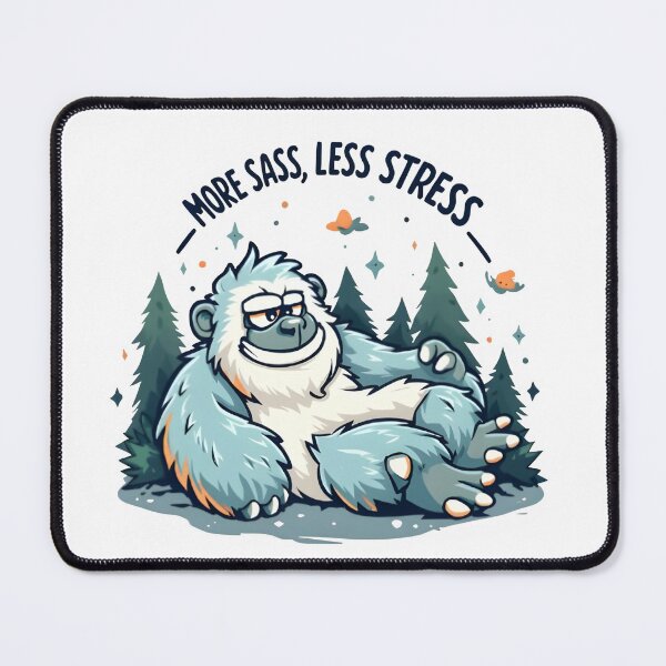 Item preview, More Sass Less Stress – Funny Yeti Winter Vibes T-Shirt designed and sold by SoftyDesigns.