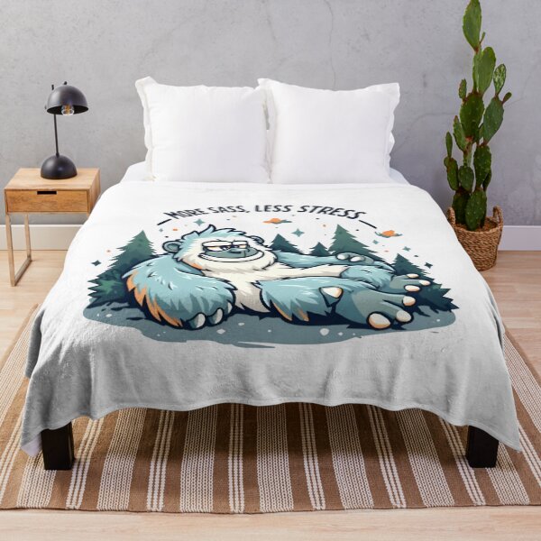Item preview, More Sass Less Stress – Funny Yeti Winter Vibes T-Shirt designed and sold by SoftyDesigns.