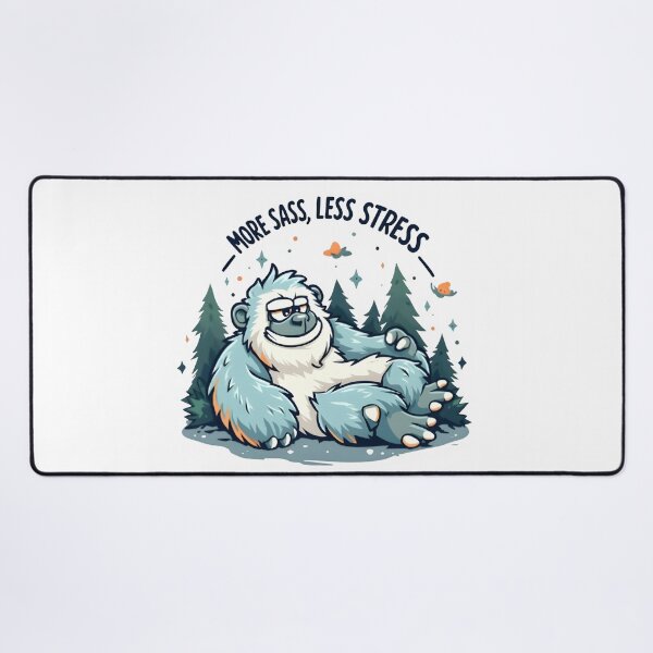 Item preview, More Sass Less Stress – Funny Yeti Winter Vibes T-Shirt designed and sold by SoftyDesigns.