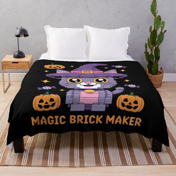 Item preview, Master Builder Halloween Cat Lover Building Bricks Blocks designed and sold by HORIZBoutique.