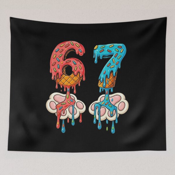 Item preview, Melting Ice Cream 67 Birthday Numbers designed and sold by LashondaGreen89.