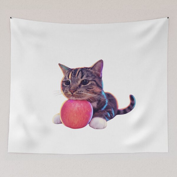 Item preview, Cute Cat Hugging a Red Apple (Without Background) designed and sold by Firmansyahnw.