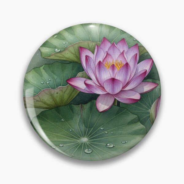 Item preview, Blossom of Still Waters – Tranquil Pink Lotus Watercolor Art designed and sold by Dream Bloom Gallery.