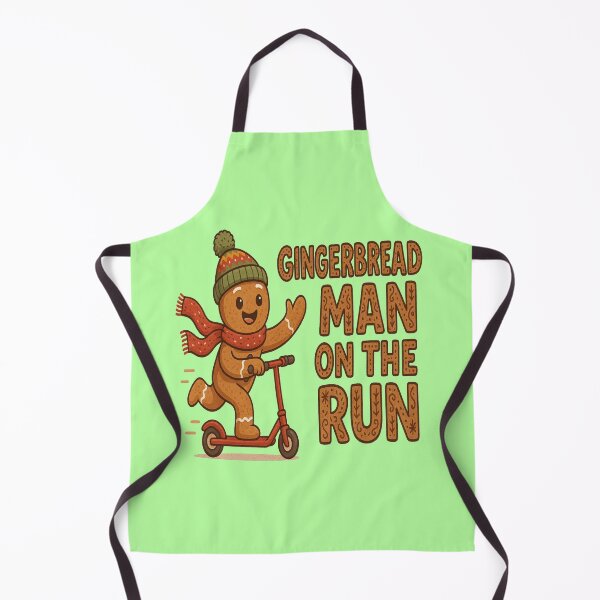 Item preview, Gingerbread Man on the Run – Cute Christmas Scooter Art designed and sold by alizo74.