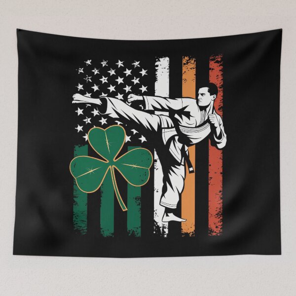 Item preview, Karate American Irish Flag St Patricks Day Shamrock Leaf designed and sold by CruelShadesSt.