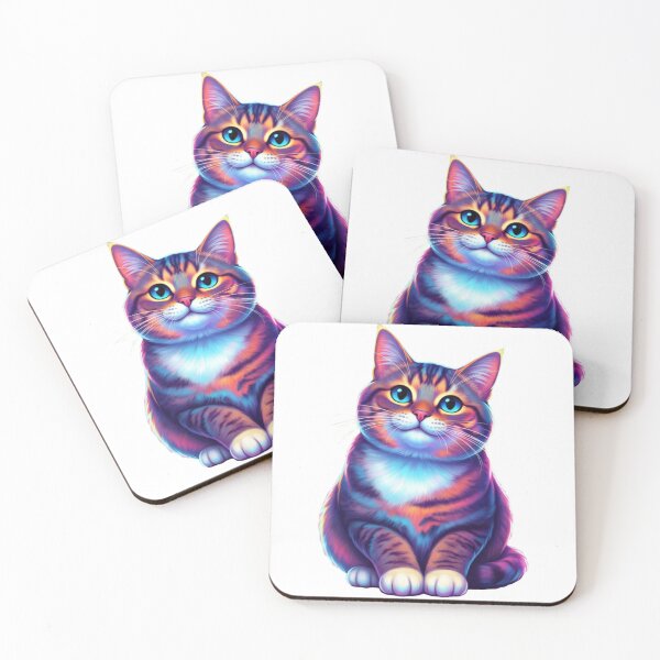 Item preview, Colorful Neon Cat in Dreamy Glow (Without Background) designed and sold by Firmansyahnw.