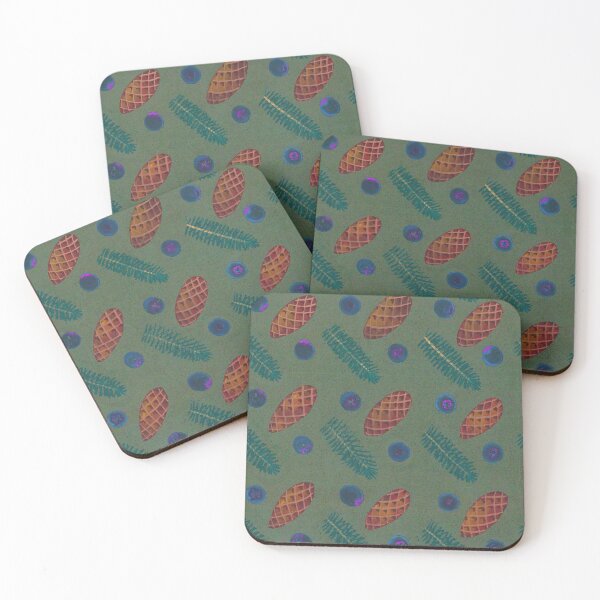 Item preview, Sitka Spruce and Huckleberries - bright & green designed and sold by UnderstoryArtStudio.