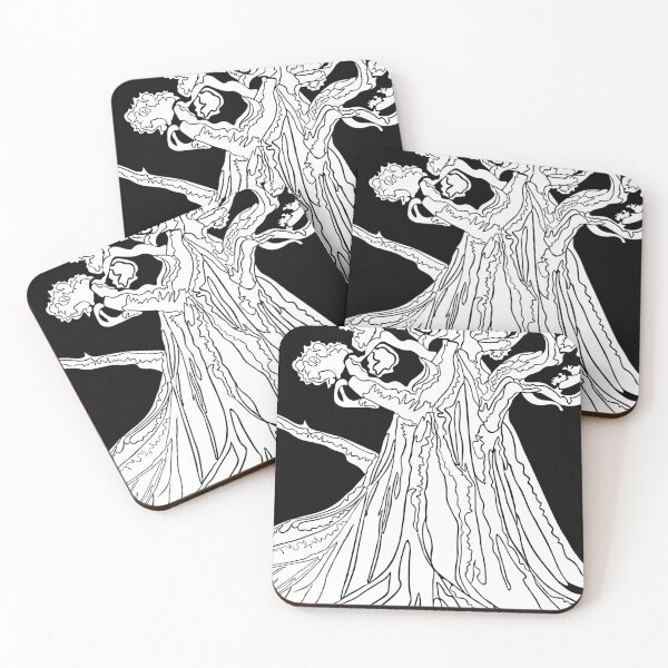 Item preview, Strangler Fig Tree Drawing in White designed and sold by BoldLineArt.