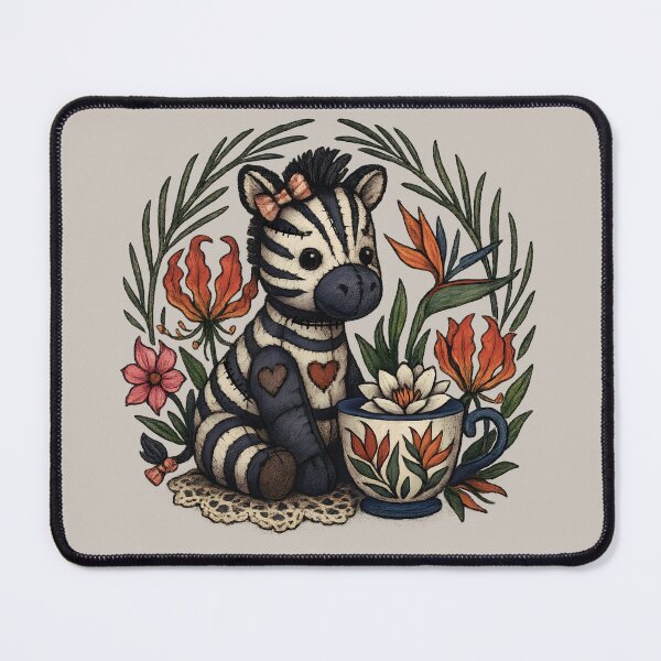 Item preview, Patchwork Zebra with Teacup designed and sold by MvuuStudio.