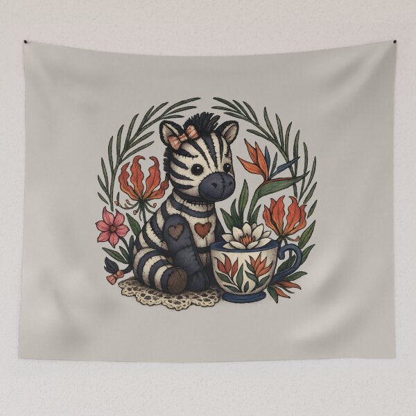 Item preview, Patchwork Zebra with Teacup designed and sold by MvuuStudio.