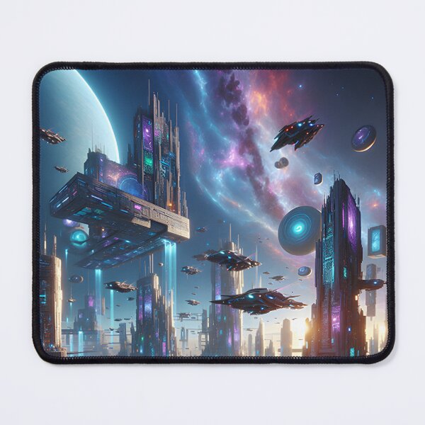 Item preview, Neon Skyline of the Future – Cyber Galactic Cityscape designed and sold by MANA-Goods.