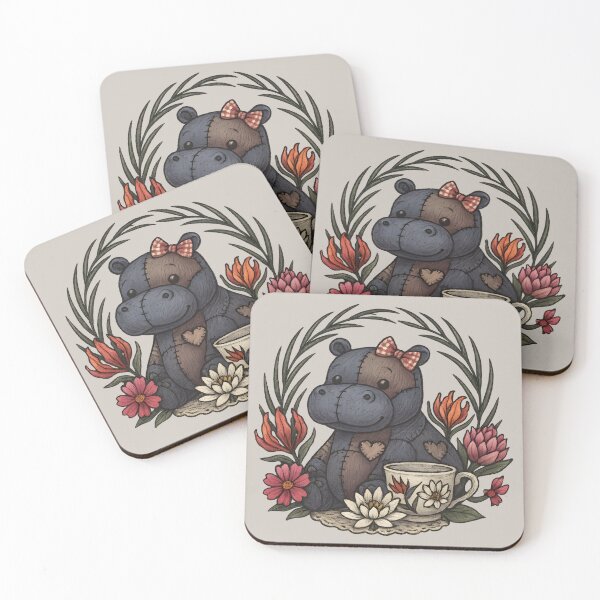 Item preview, Patchwork Hippo Tea Party designed and sold by MvuuStudio.