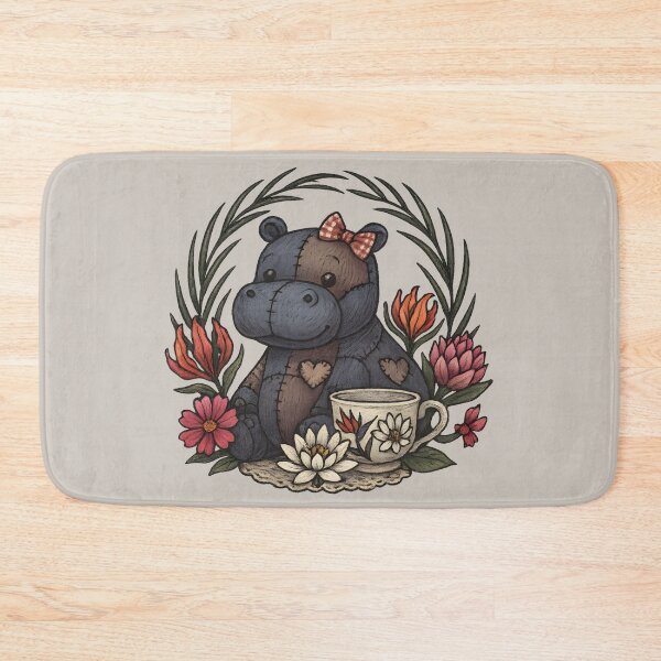 Item preview, Patchwork Hippo Tea Party designed and sold by MvuuStudio.