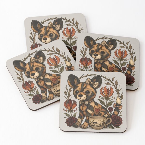 Item preview, Patchwork African Wild Dog & Teacup designed and sold by MvuuStudio.