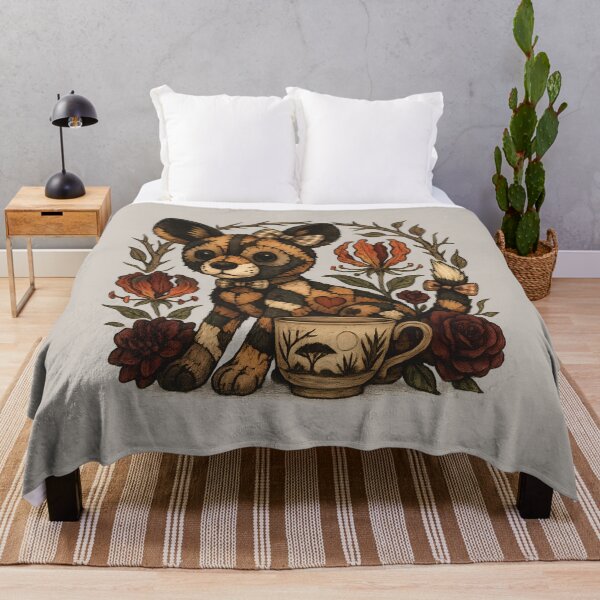 Item preview, Patchwork African Wild Dog & Teacup designed and sold by MvuuStudio.