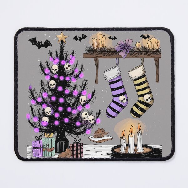 Item preview, zombie christmas Merry Gothmas Cute Pastel Goth Holiday Pattern designed and sold by Uglyandcute.