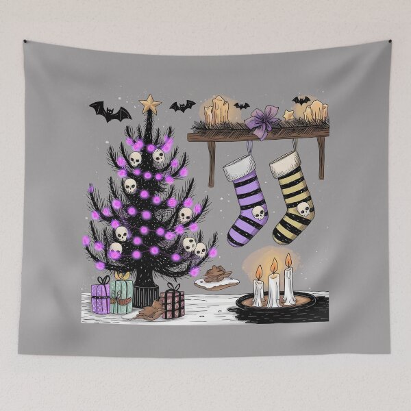 Item preview, zombie christmas Merry Gothmas Cute Pastel Goth Holiday Pattern designed and sold by Uglyandcute.
