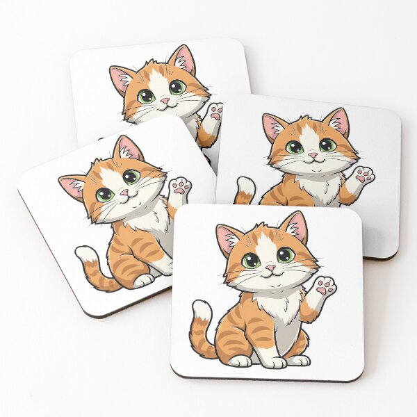 Item preview, Adorable Waving Orange Tabby Cat Digital Art designed and sold by MartinxMarie.