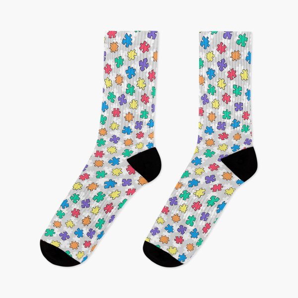 Item preview, Scattered Puzzle Pieces — Fun Colorful Jigsaw Pattern  designed and sold by BeccaAnnArt.