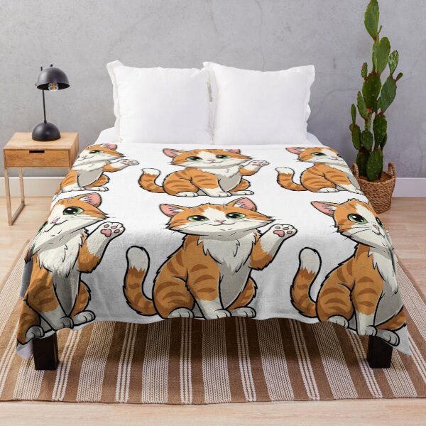 Item preview, Adorable Waving Orange Tabby Cat Digital Art designed and sold by MartinxMarie.