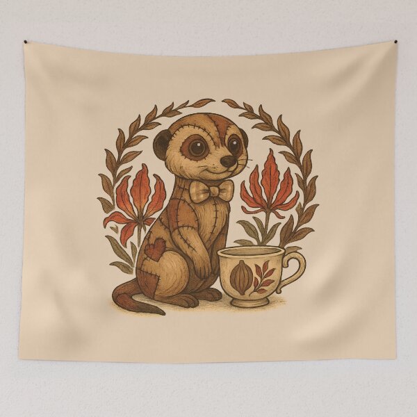 Item preview, Patchwork Meerkat Tea Time designed and sold by MvuuStudio.