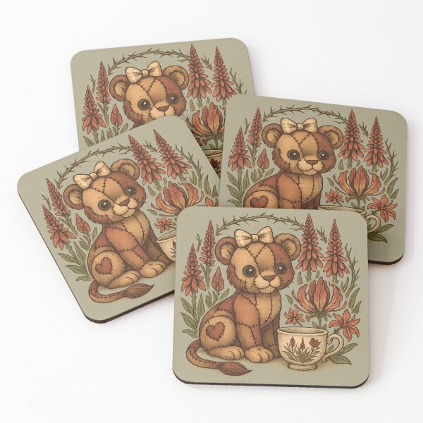 Item preview, Patchwork Lion Cub & Teacup Blooms designed and sold by MvuuStudio.