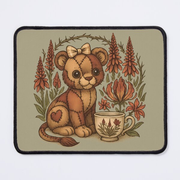 Item preview, Patchwork Lion Cub & Teacup Blooms designed and sold by MvuuStudio.